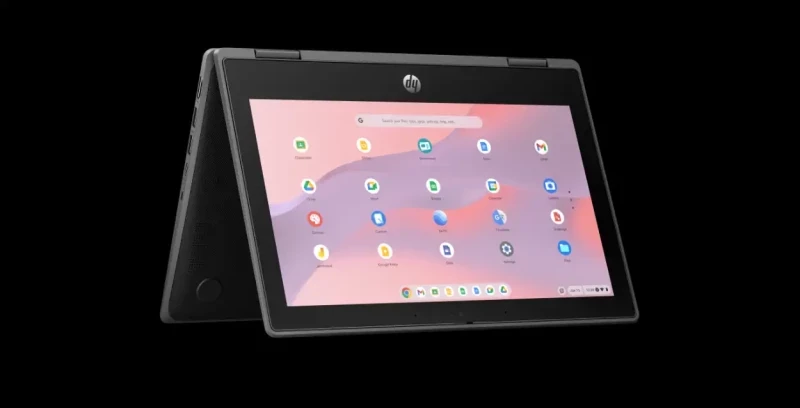 "اكتشف أحدث إصدار من HP Fortis x360 بمقاس 11 بوصة G5 Chromebook، جهاز كمبيوتر متين وقوي ينطلق لأول مرة، جاهز للعمل ويعدك بالأداء الطويل الأمد!"